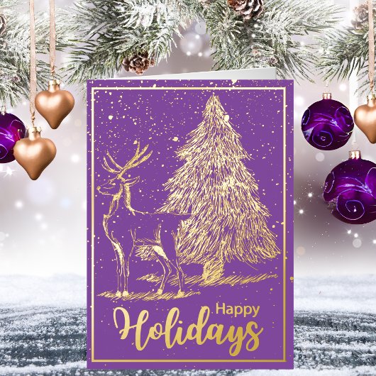 Elegant Amethyst Rentier und Tree Weihnachten