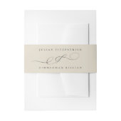 Elegant Ampersand Beige Kohle Die Hochzeit Einladungsbanderole (Vorderseite Beispiel)