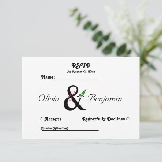 Elegant Ampersand Dankeschön Card Dankeskarte (Stehend Vorderseite)