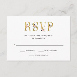 Elegant Ampersand | Gold and Blush Wedding RSVP Karte