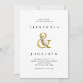 Elegant Ampersand | Hochzeit mit Gold und Blush Einladung (Vorderseite)
