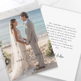 Elegant Ampersand Script Schriftart 1 Foto Vielen Dankeskarte