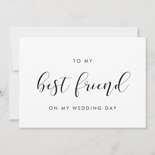 Elegant an meinen besten Freund auf meiner Hochzei Einladung (Vorderseite)