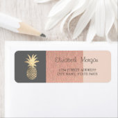 Elegant, Ananas, StripedAddress-Label, Glitzer (Insitu)