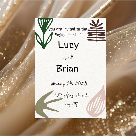 Elegant and artistic wedding invitation einladung