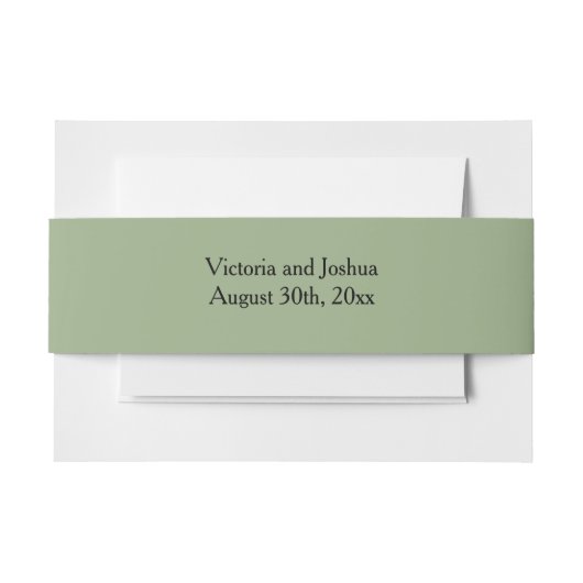 Elegant and Basic Sage Green Einladungsbanderole (Vorderseite Beispiel)