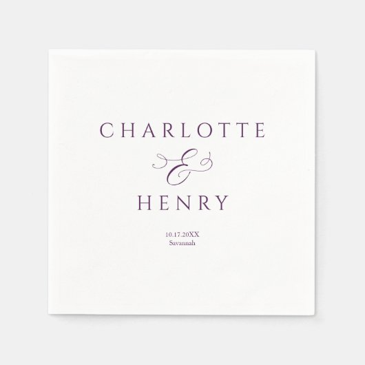 Elegant and Chic Wedding Serviette (Vorderseite)