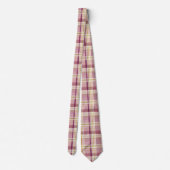 Elegant and classic Pink Plaid Gingham Pattern Krawatte (Rückseite)