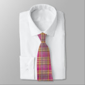 Elegant and classic Pink Plaid Gingham Pattern Krawatte (Gebunden)