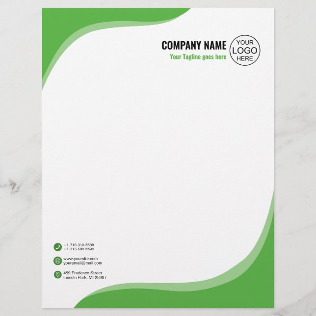 Elegant and fluid green briefbogen (Vorderseite)