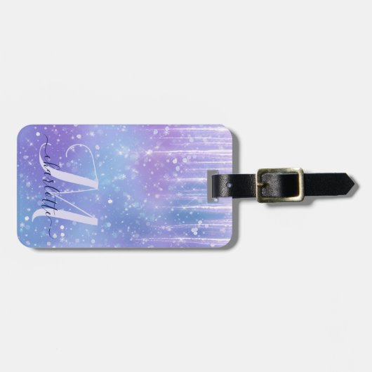 Elegant and Glitzy Purple Sparkle Gepäckanhänger (Vorderseite horizontal)