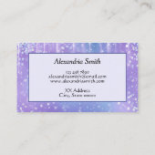 Elegant and Glitzy Purple Sparkle Visitenkarte (Rückseite)