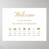 Elegant and Minimal Wedding Order of Events Sign  Poster (Vorne)