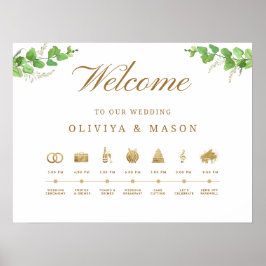 Elegant and Minimal Wedding Order of Events Sign Poster