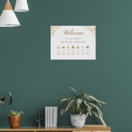 Elegant and Minimal Wedding Order of Events Sign Poster