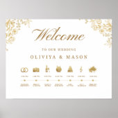 Elegant and Minimal Wedding Order of Events Sign  Poster (Vorne)