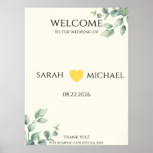Elegant and minimalist Wedding Welcome Sign