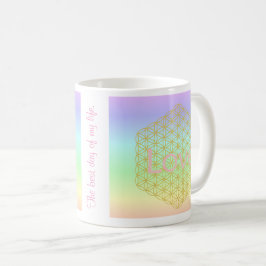 elegant and modern flower of life love kaffeetasse