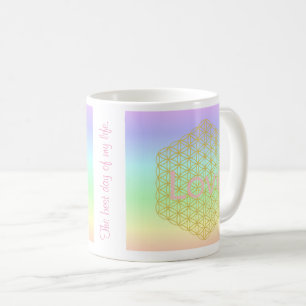 elegant and modern flower of life love kaffeetasse