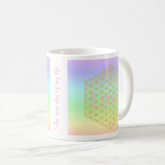elegant and modern flower of life love kaffeetasse