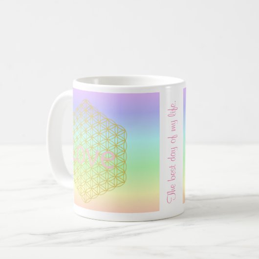 elegant and modern flower of life love kaffeetasse (Vorderseite Links)