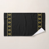 Elegant and Modern Golden Flowers on Black Badhandtuch Set (Handtuch)