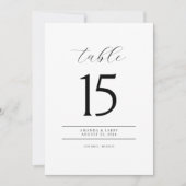 Elegant and Modern Minimalist Table Number Cards Einladung (Vorderseite)