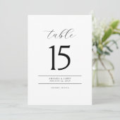 Elegant and Modern Minimalist Table Number Cards Einladung (Stehend Vorderseite)