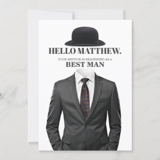 Elegant and Modern Wedding Best Man Proposal Card Einladung