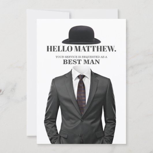 Elegant and Modern Wedding Best Man Proposal Card Einladung (Vorderseite)