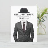 Elegant and Modern Wedding Best Man Proposal Card Einladung (Stehend Vorderseite)