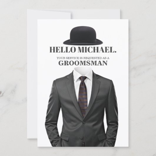 Elegant and Modern Wedding Groomsman Proposal Card Einladung (Vorderseite)