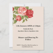 Elegant and romantic, red roses wedding einladung (Rückseite)