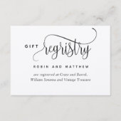 Elegant and Romantic Script Wedding Registry Begleitkarte (Vorderseite)