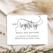 Elegant and Romantic Script Wedding Registry Begleitkarte