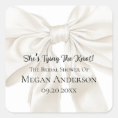 Elegant and Simple Bow Theme Wedding Shower Quadratischer Aufkleber (Vorderseite)