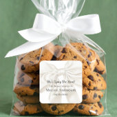 Elegant and Simple Bow Theme Wedding Shower Quadratischer Aufkleber