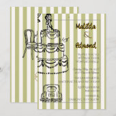 Elegant and Whimsical Pastel Stripes  Einladung (Vorne/Hinten)