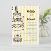 Elegant and Whimsical Pastel Stripes  Einladung (Stehend Vorderseite)