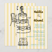 Elegant and Whimsical Pastel Stripes  Einladung (Vorne/Hinten)