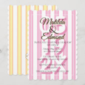 Elegant and Whimsical Pastel Stripes  Einladung (Vorne/Hinten)