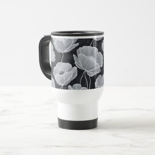 Elegant and Whimsical Poppies Reisebecher (Vorderseite Links)