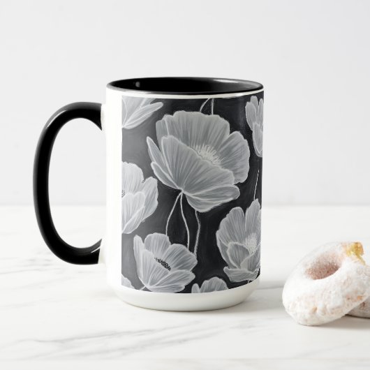 Elegant and Whimsical Poppies Tasse (Mit Donut)