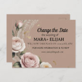Elegant ändern Sie die Date Wedding Card Einladungspostkarte (Vorne/Hinten)