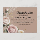 Elegant ändern Sie die Date Wedding Card Einladungspostkarte (Vorderseite)