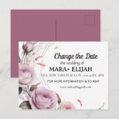 Elegant ändern Sie die Date Wedding Card Einladungspostkarte (Vorne/Hinten)