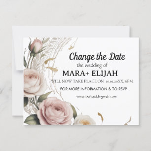 Elegant ändern Sie die Date Wedding Card Postkarte