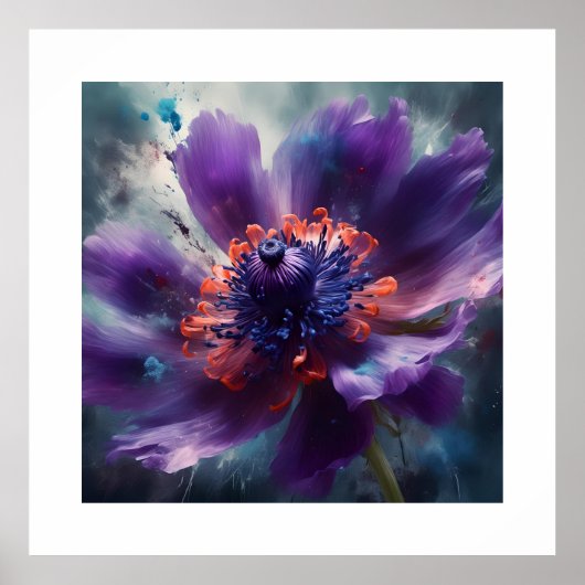 Elegant Anemone Blume Poster (Vorne)