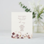 Elegant Anemone Burgundy Wedding (Stehend Vorderseite)