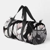 Elegant Anemone Floral Black Duffle Bag (Rechte Ecke)
